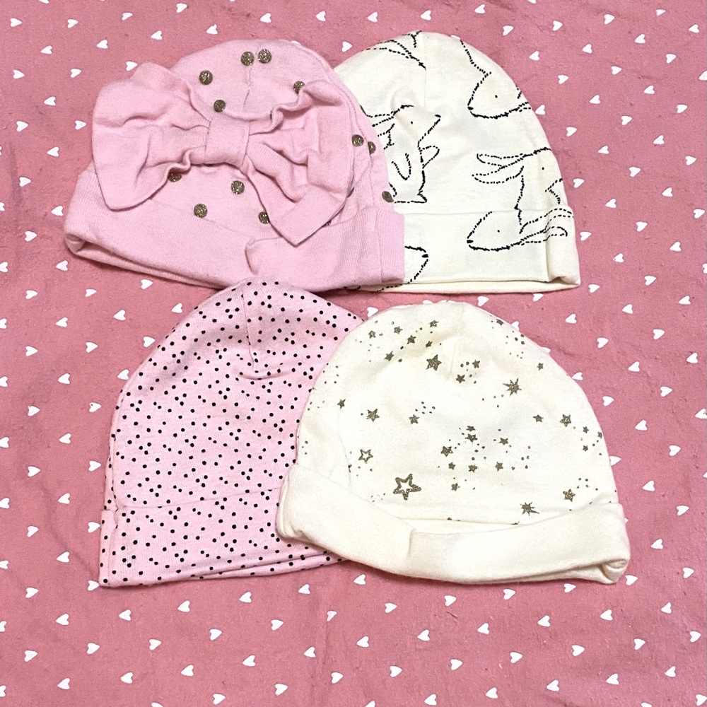 4 Piece Newborn Hat Set